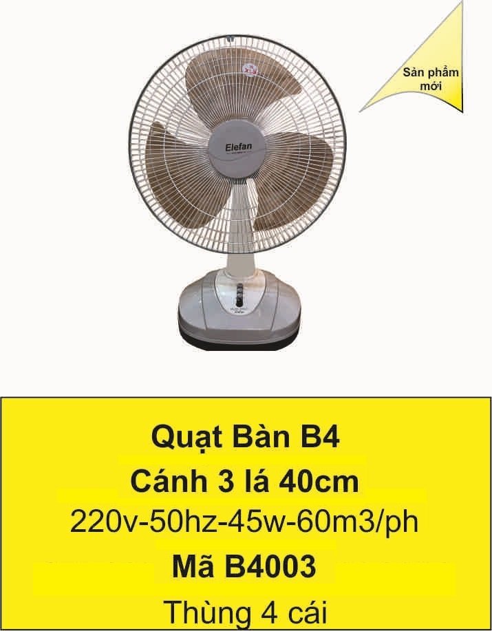 Quạt bàn Elefan B4003