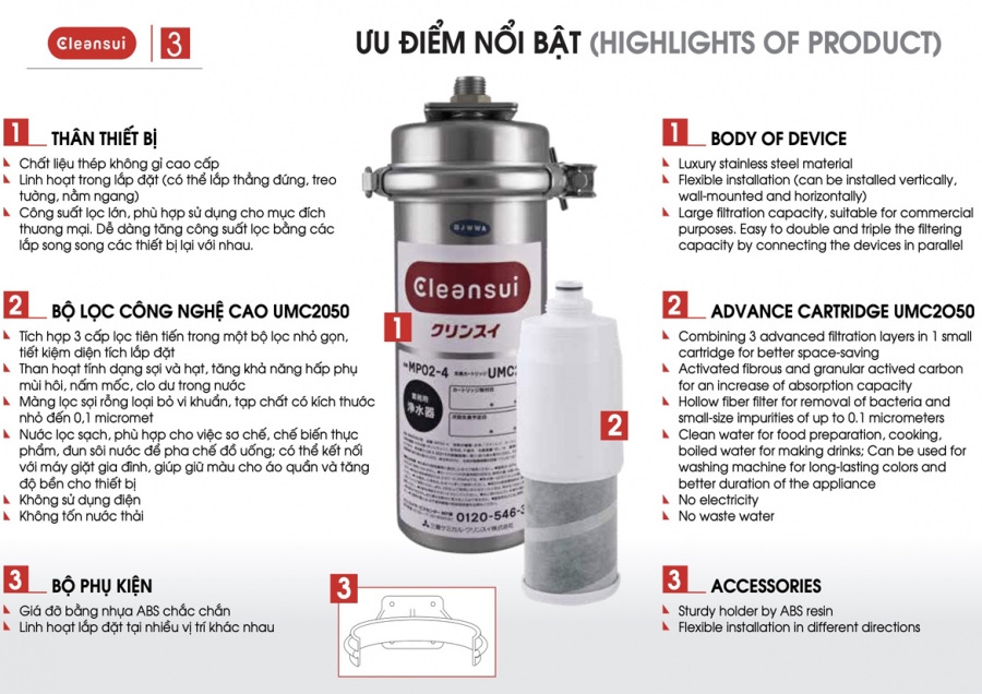 Thiết bị lọc nước CleanSui MP02-4