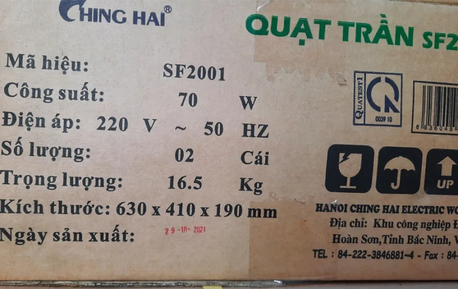Quạt trần Chinghai SF2001