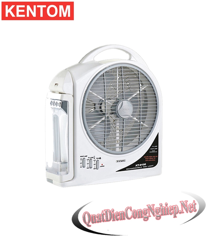 Quạt sạc Kentom KT9100 (2 bình)