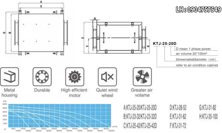 Quạt hút nối ống cabinet Nanyoo KTJ35-120