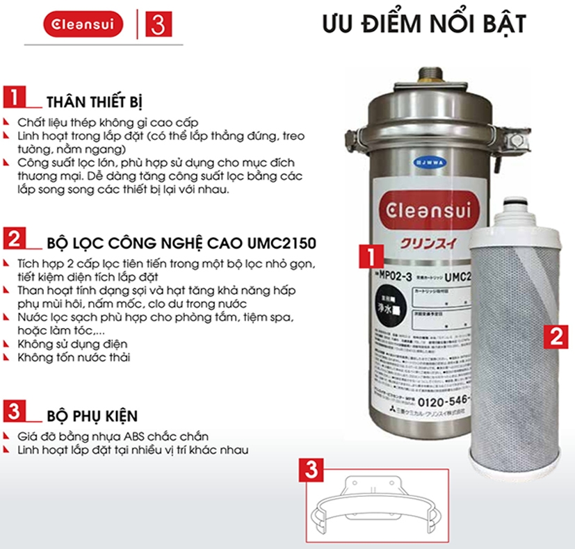 Thiết bị lọc nước CleanSui MP02-3
