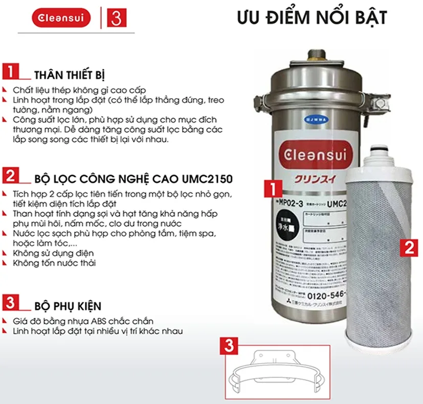 Thiết bị lọc nước CleanSui MP02-3