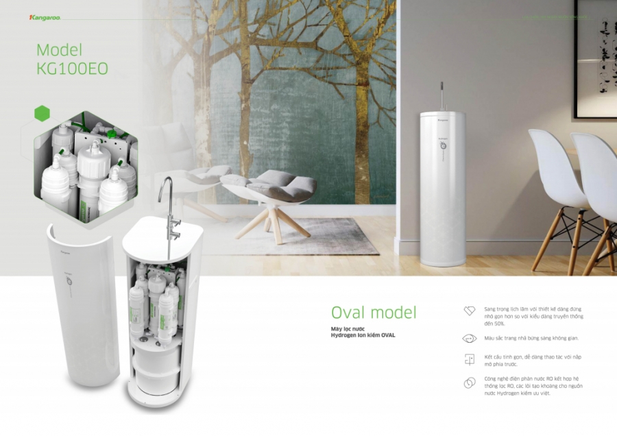 Máy lọc nước Kangaroo Hydrogen ion kiềm KG100EO
