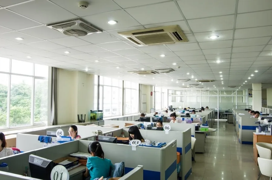 Quạt đảo dạng hộp ốp trần FU003 (viền xi mạ Inox)