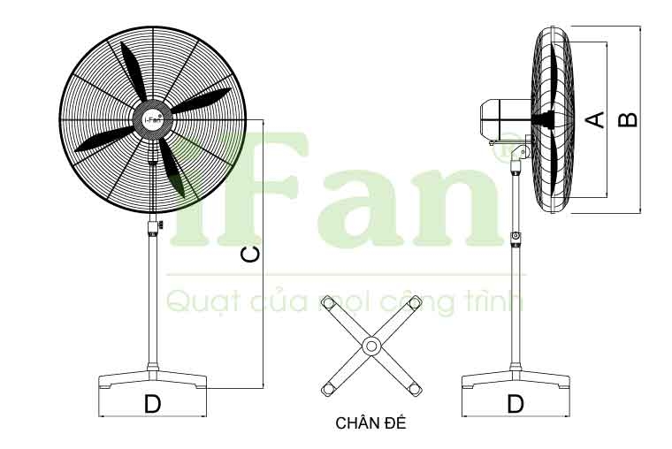 Quạt đứng công nghiệp IFan NS-75 Plus