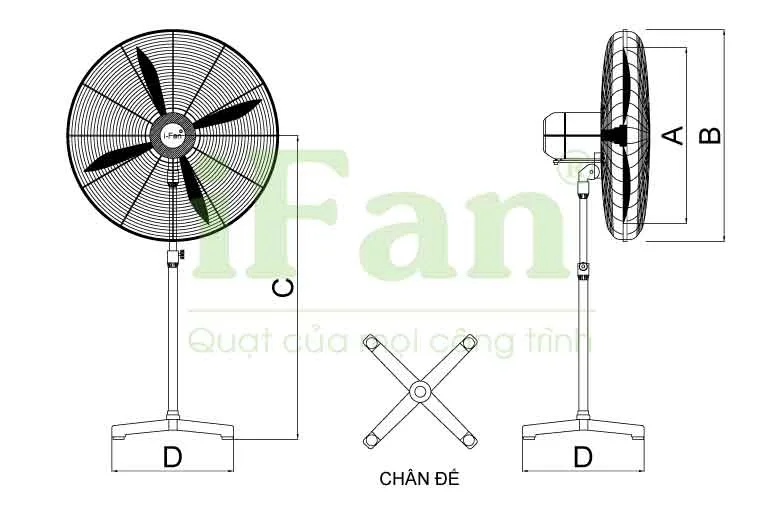 Quạt đứng công nghiệp IFan NS-65 Plus