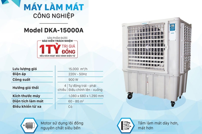Quạt máy làm mát hơi nước Daikiosan DKA-15000A