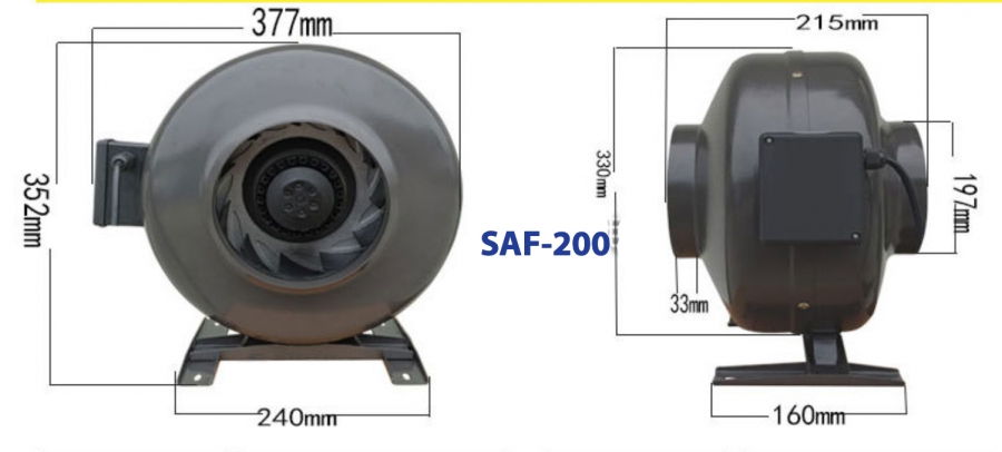 Quạt hút nối ống Superlite Max SAF-200