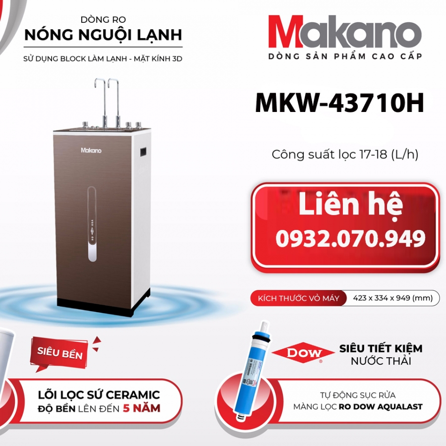 Máy lọc nước nóng nguội lạnh Makano MKW-43710H