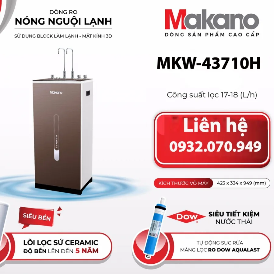 Máy lọc nước nóng nguội lạnh Makano MKW-43710H