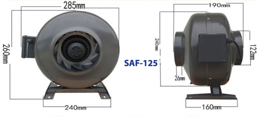 Quạt hút nối ống Superlite Max SAF-125