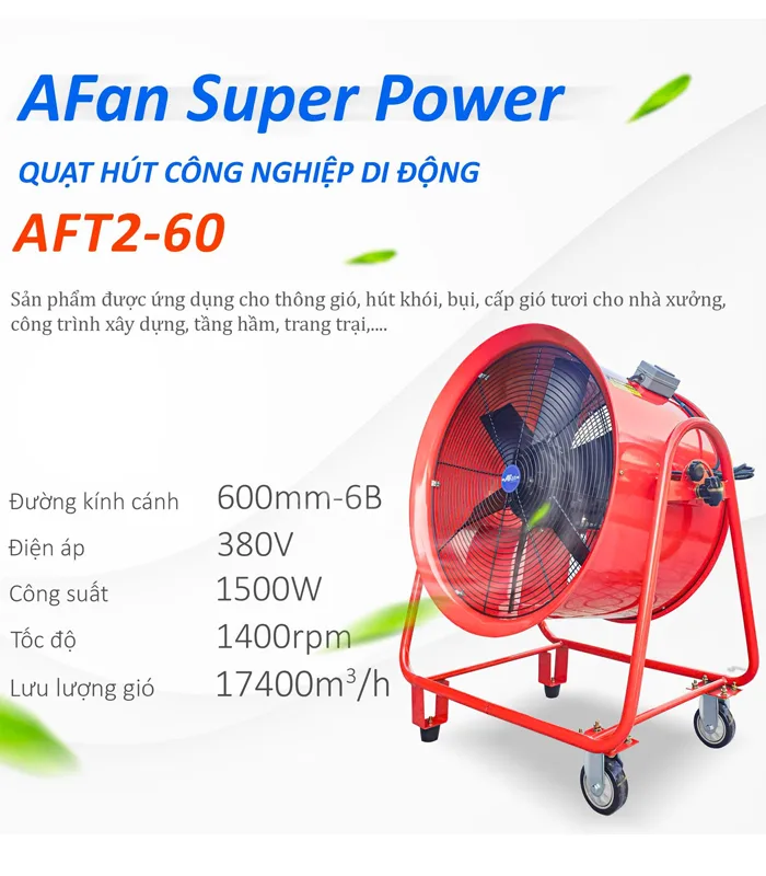 Quạt hút thổi cao áp di động Afan AFT2-60