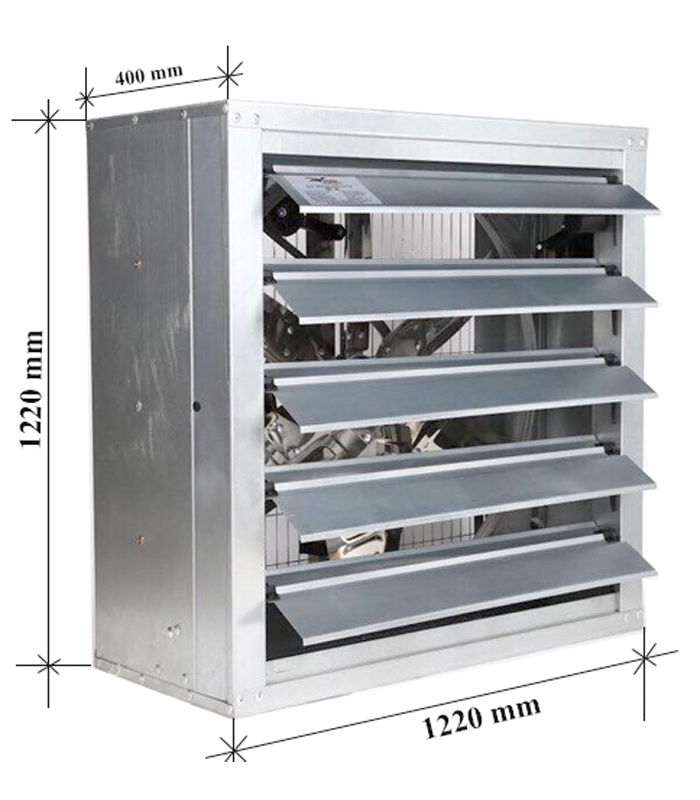 Quạt thông gió vuông cánh inox Ha.winco HSB 1220