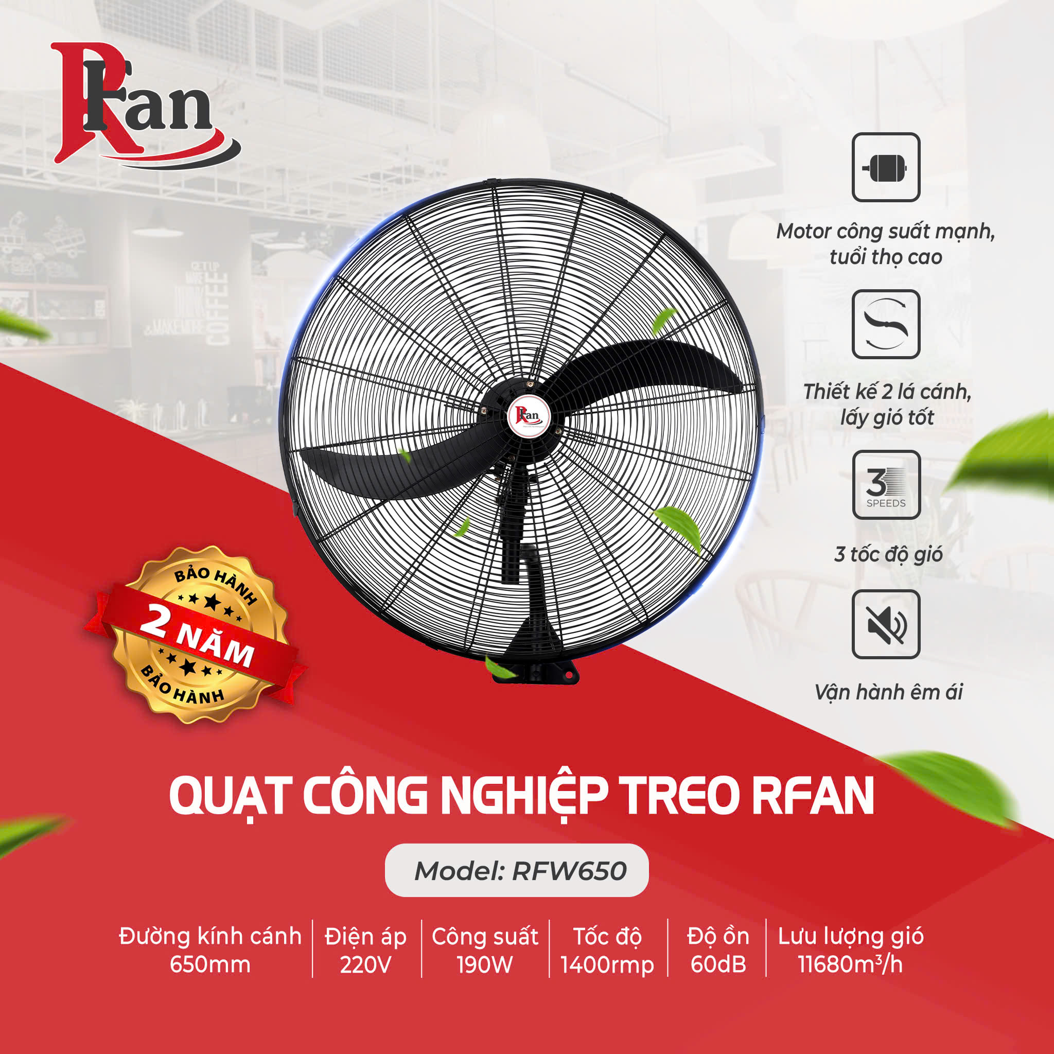 Quạt treo công nghiệp RFan RFW-650