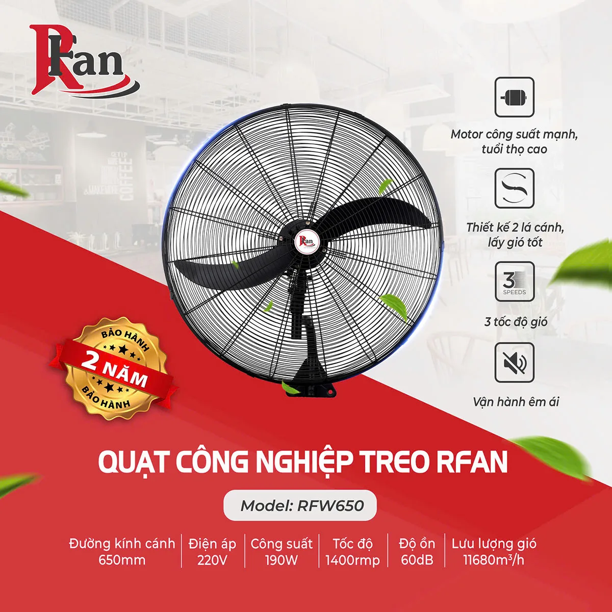 Quạt treo công nghiệp RFan RFW-650