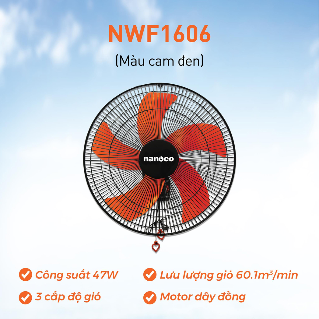 Quạt treo tường Nanoco NWF1606