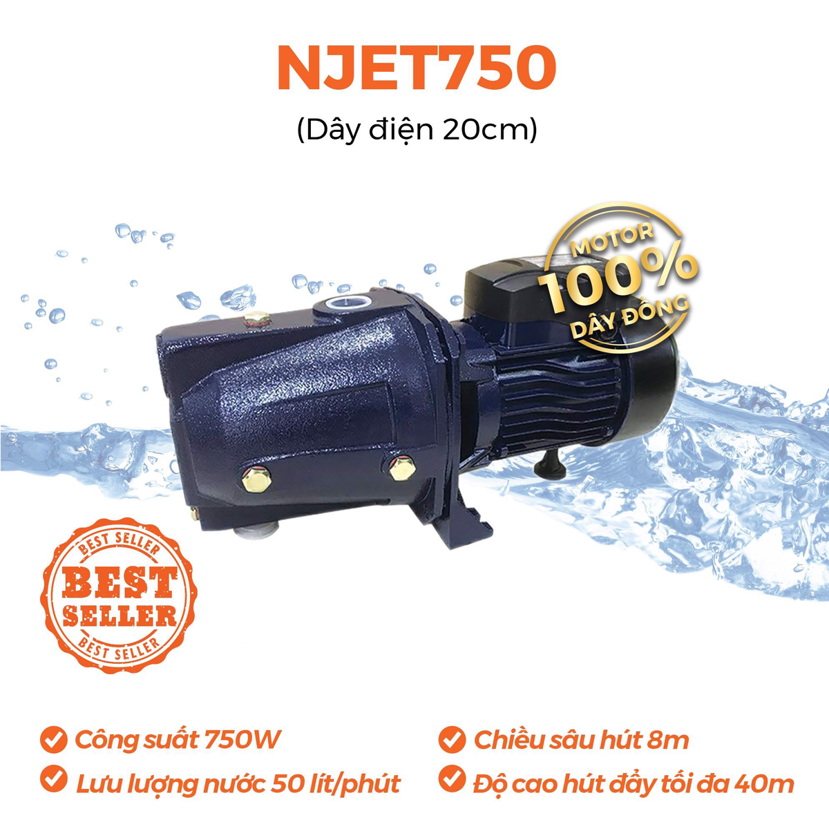 Máy bơm đầu JET Nanoco NJET750