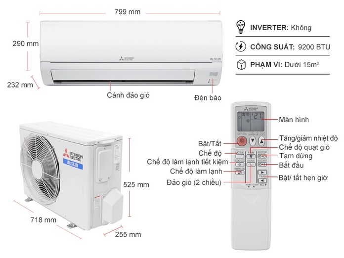 Máy lạnh Mitsubishi Electric 1HP MS-HP25VF