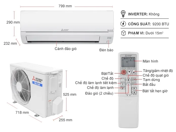 Máy lạnh Mitsubishi Electric 1HP MS-HP25VF