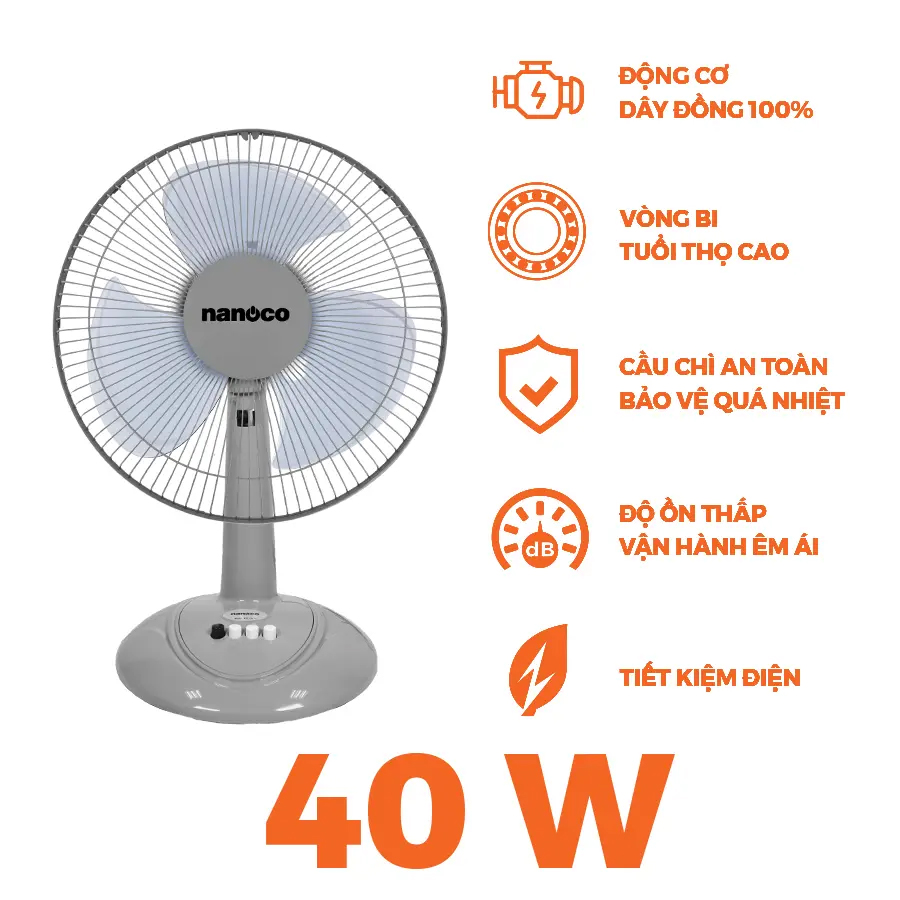 Quạt bàn Nanoco NTF1207G
