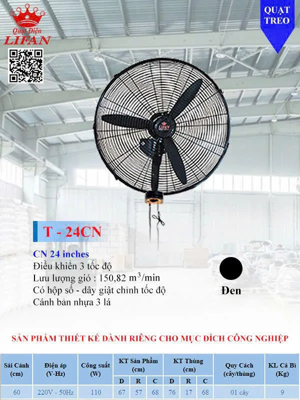 Quạt công nghiệp treo tường Lifan T-24CN