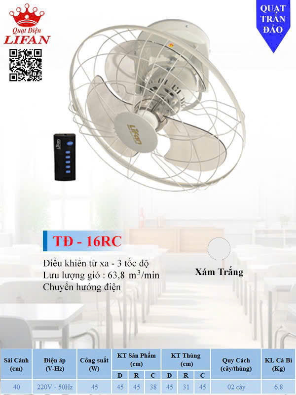 Quạt đảo trần Lifan TĐ-16RC