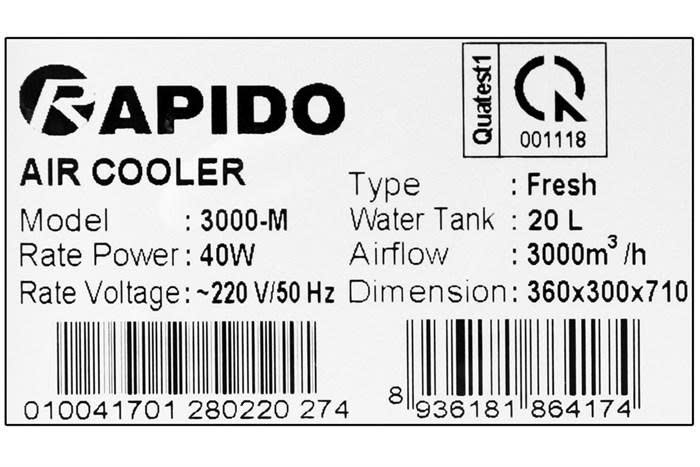 Quạt điều hòa không khí Rapido 3000M -Everest