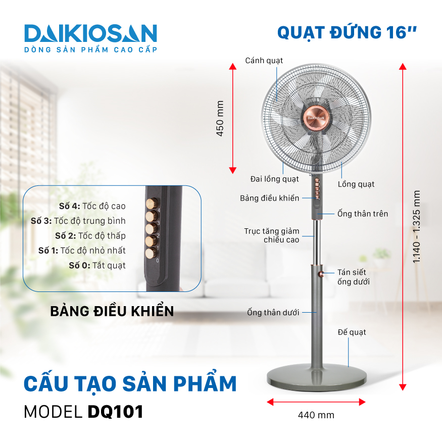 Quạt đứng Daikiosan DQ101