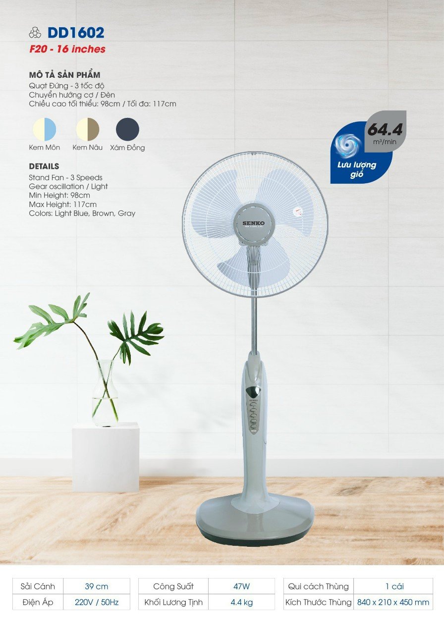 Quạt đứng Senko DD1602