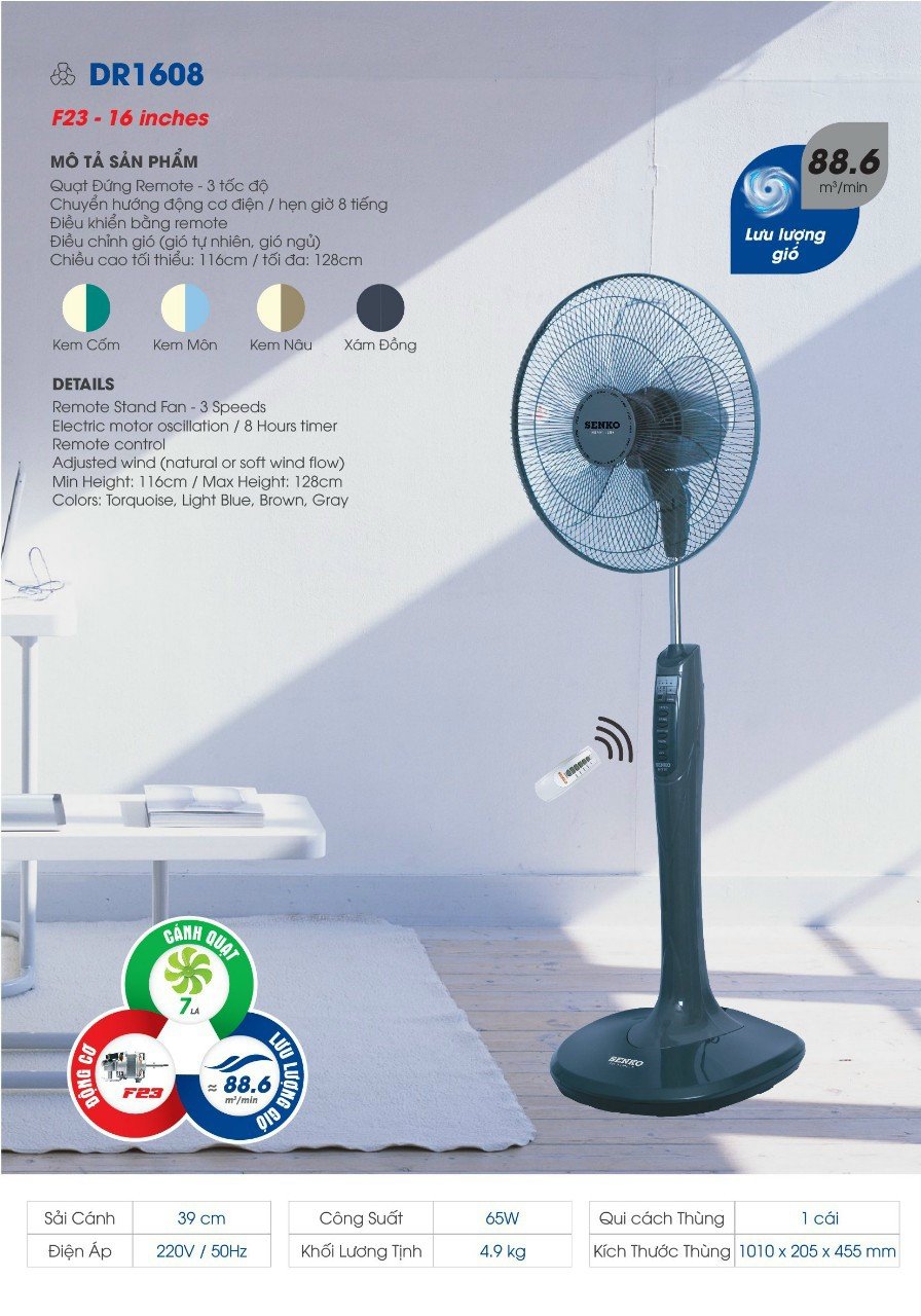 Quạt đứng Senko DR1608