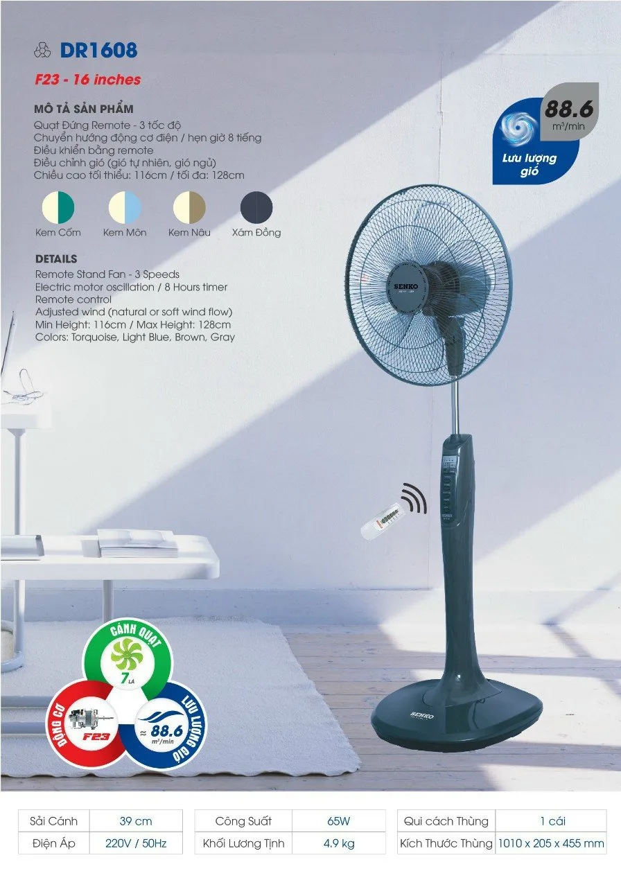 Quạt đứng Senko DR1608