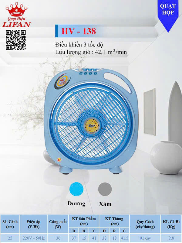 Quạt hộp Lifan HV-138
