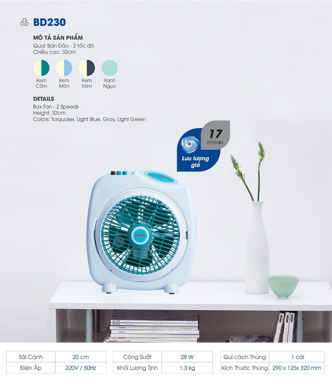 Quạt hộp Senko BD230