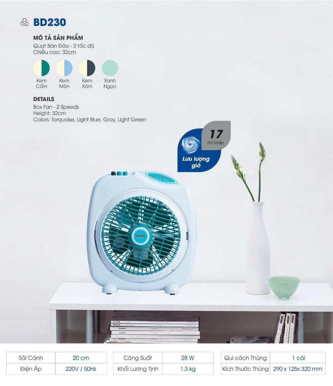 Quạt hộp Senko BD230