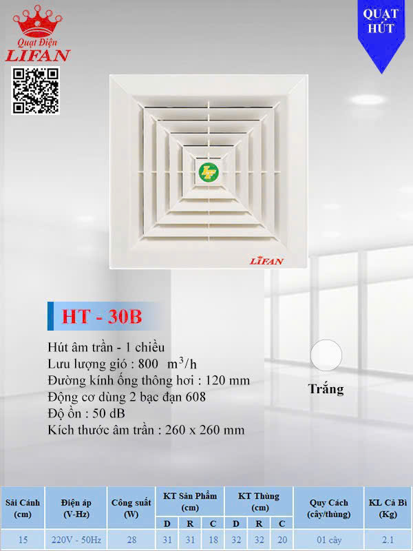 Quạt hút âm trần Lifan HT-30B