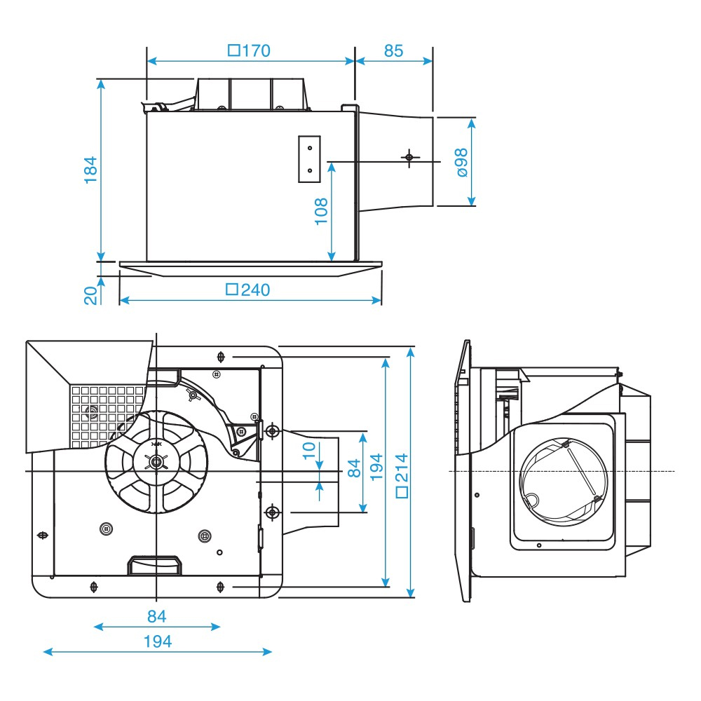 Quạt Hút Âm Trần Panasonic FV-17CU9