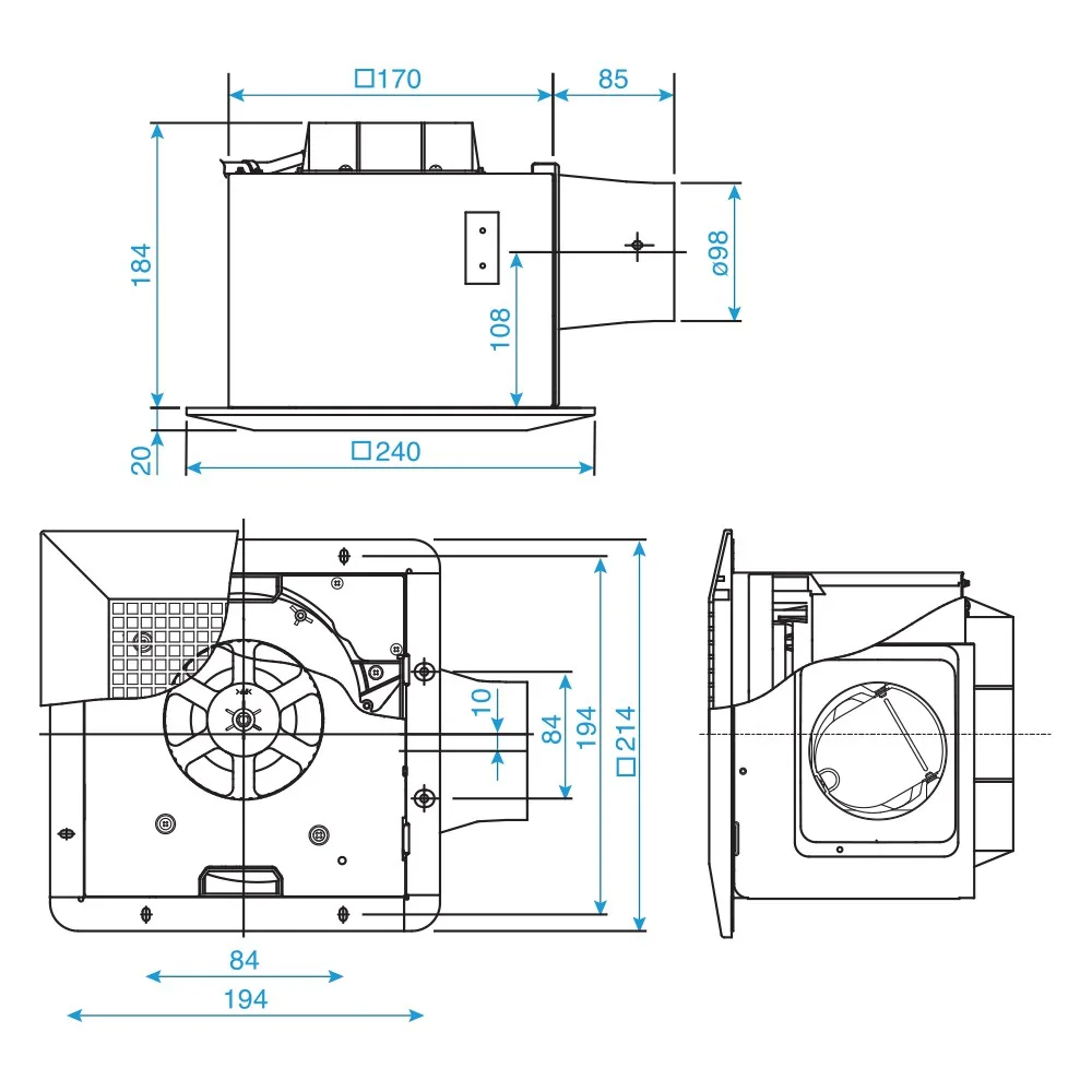 Quạt Hút Âm Trần Panasonic FV-17CU9