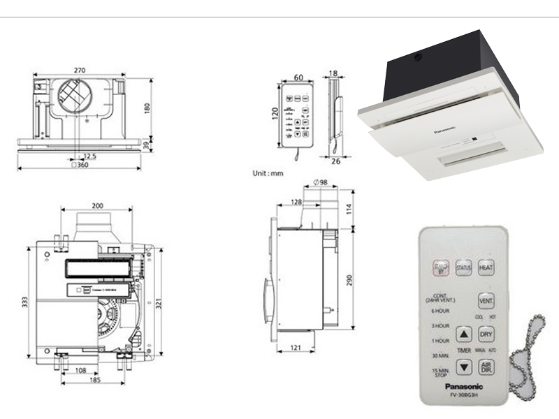 Quạt Hút Âm Trần Panasonic FV-30BG3