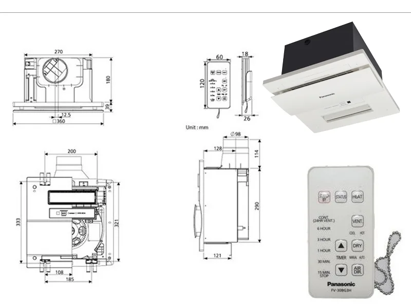 Quạt Hút Âm Trần Panasonic FV-30BG3