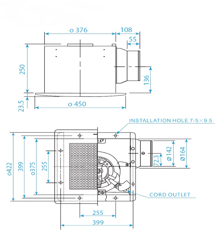 Quạt hút gắn trần Panasonic 02 cấp độ FV-38CH8