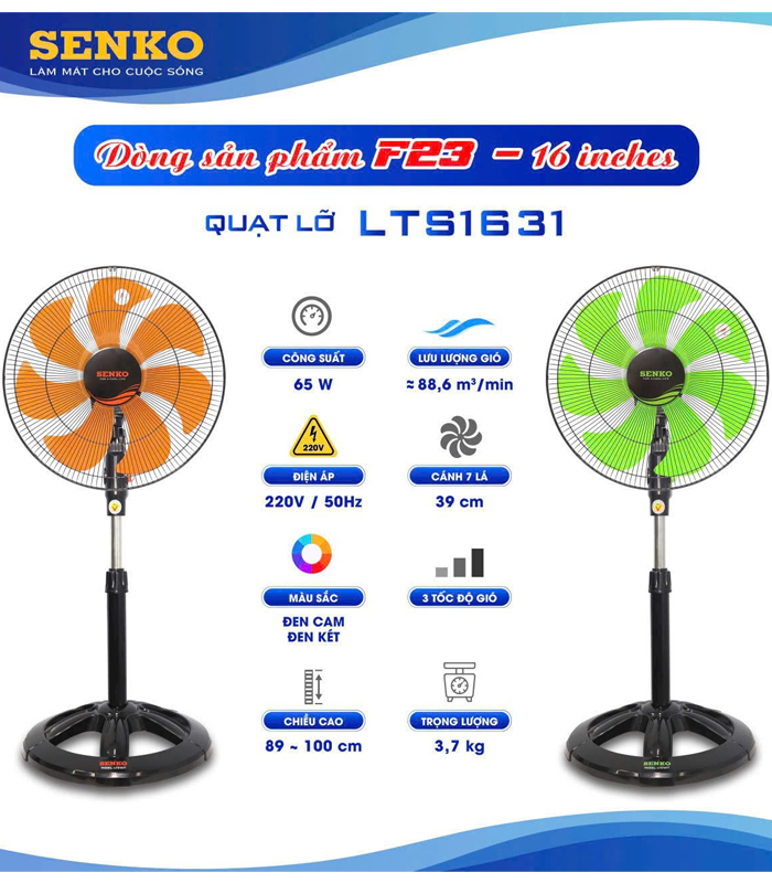 Quạt lửng Senko LTS1631