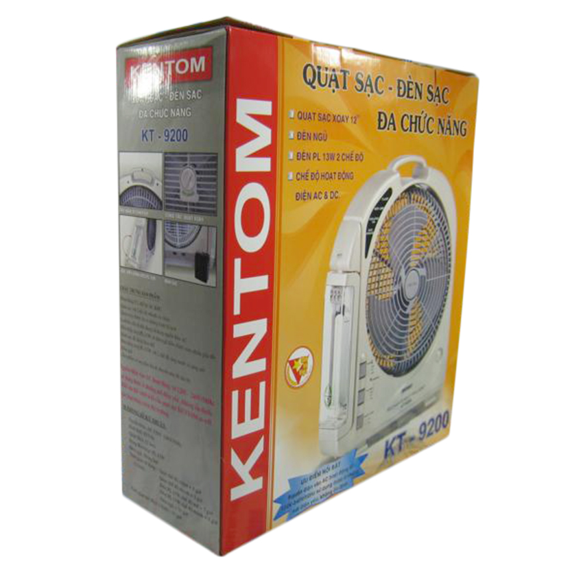 Quạt sạc Kentom KT9100 (2 bình)