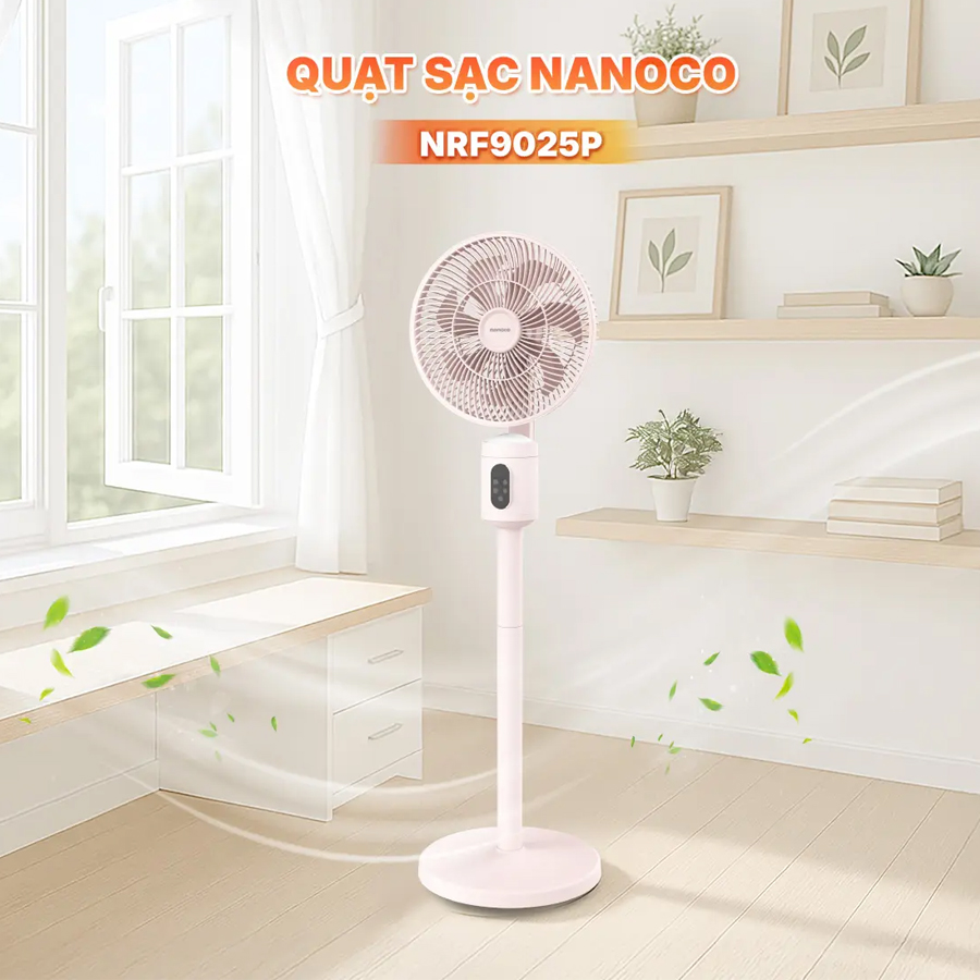 Quạt sạc Nanoco cảm ứng remote NRF9025