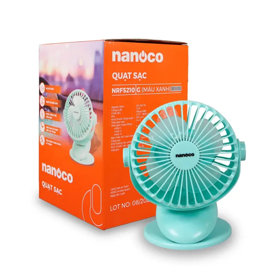 Quạt sạc Nanoco NRF5210G