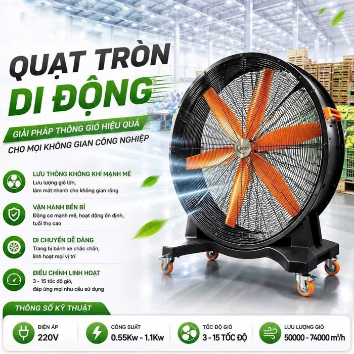 Quạt thổi công nghiệp di động Efan EF-1250