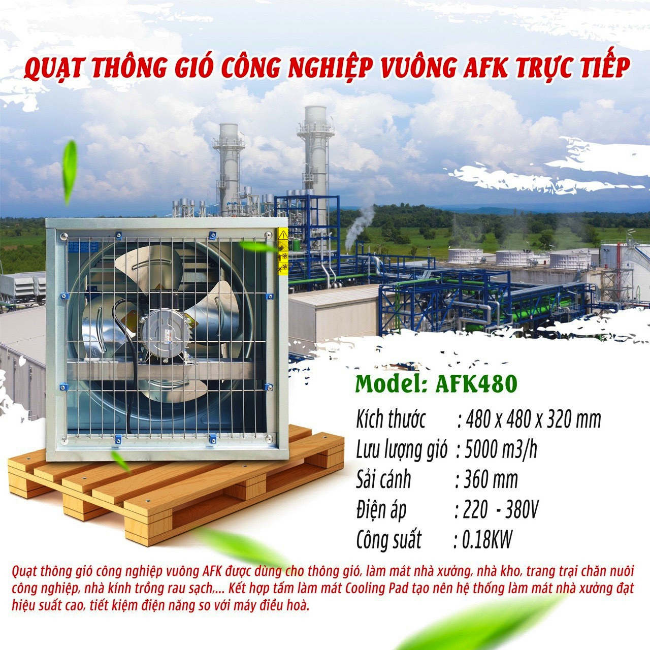 Quạt thông gió nhà xưởng AFan AFK480
