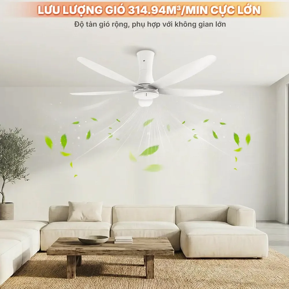 Quạt trần 5 cánh Nanoco NCF6051-W