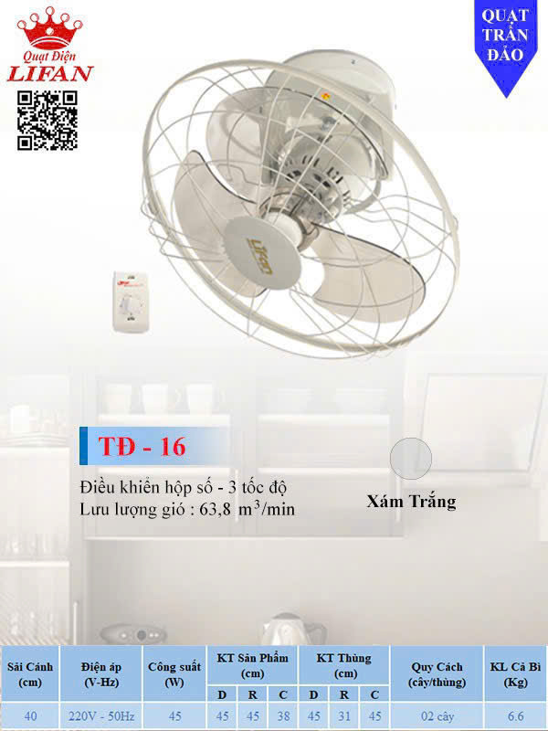 Quạt trần đảo Lifan TĐ-16