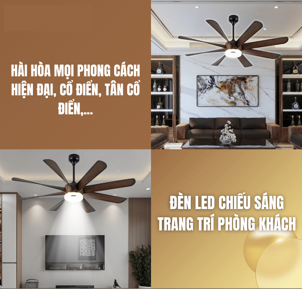 Quạt trần 8 cánh Nanoco NCFD6089L